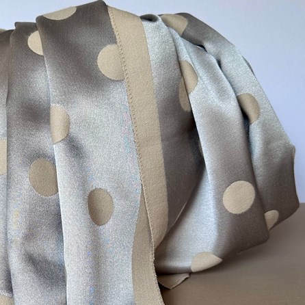 Silky Beige and Silver Spot Reversible Scarf Silky Beige and Silver Spot Reversible Scarf