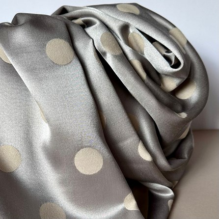 Silky Beige and Silver Spot Reversible Scarf Silky Beige and Silver Spot Reversible Scarf