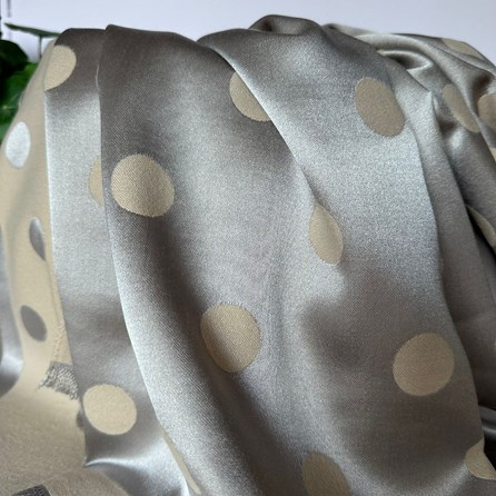 Silky Beige and Silver Spot Reversible Scarf Silky Beige and Silver Spot Reversible Scarf