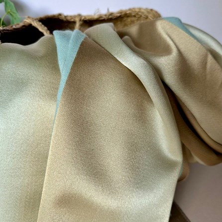 Silky Blue and Gold Border Reversible Scarf Silky Blue and Gold Border Reversible Scarf