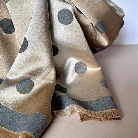 Silky Grey and Gold Spot Reversible Scarf Silky Grey and Gold Spot Reversible Scarf