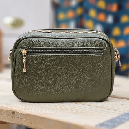 Single Zip Cross Body Bag in Dark Green Single Zip Cross Body Bag in Dark Green