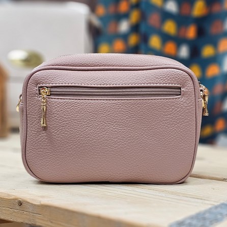 Single Zip Cross Body Bag in Dusky Pink Single Zip Cross Body Bag in Dusky Pink