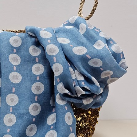 Small Circles Scarf in Denim Blue Small Circles Scarf in Denim Blue
