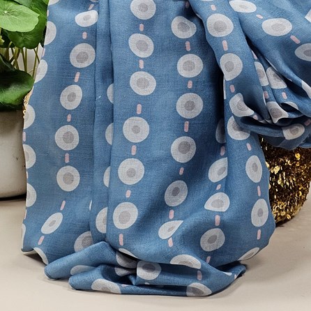 Small Circles Scarf in Denim Blue Small Circles Scarf in Denim Blue