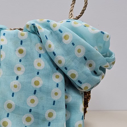 Small Circles Scarf in Duck Egg Blue Small Circles Scarf in Duck Egg Blue