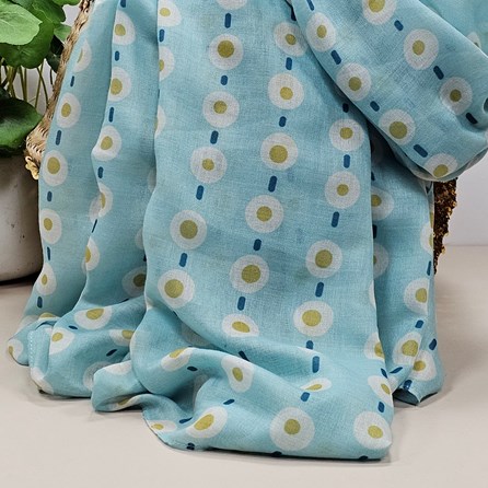 Small Circles Scarf in Duck Egg Blue Small Circles Scarf in Duck Egg Blue