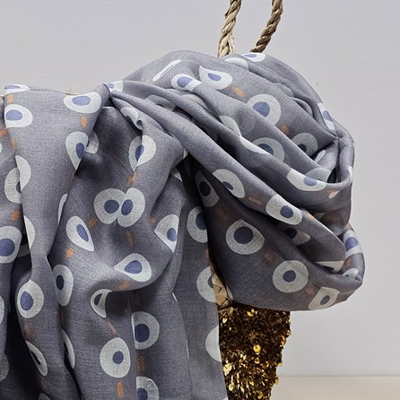 Small Circles Scarf in Silver Small Circles Scarf in Silver