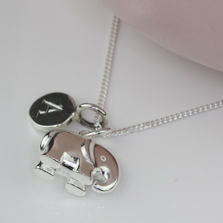 Personalised Solid Silver Elephant Necklace Personalised Solid Silver Elephant Necklace