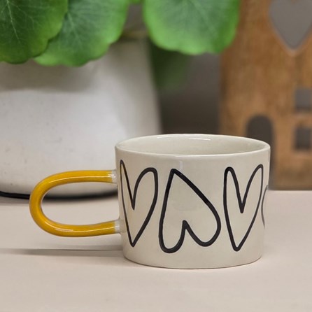 Spots and Hearts Ceramic Teapot & Mug Set