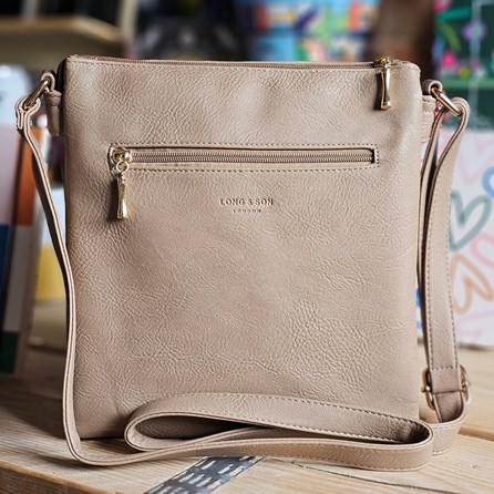 Square Multi-Zipped Cross Body Bag in Khaki Square Multi-Zipped Cross Body Bag in Khaki