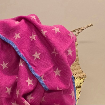 Stars Blanket Scarf in Hot Pink Stars Blanket Scarf in Hot Pink