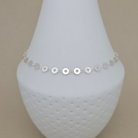 Sterling Silver Anklet With Cut Out Discs Sterling Silver Anklet With Cut Out Discs