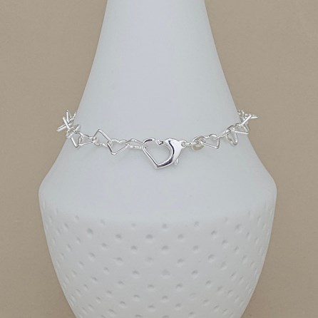 Sterling Silver Bridesmaid Heart Link Bracelet Sterling Silver Bridesmaid Heart Link Bracelet