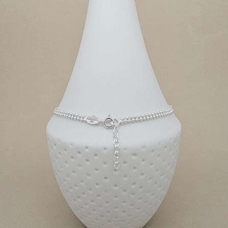 Sterling Silver Double Beaded Anklet Sterling Silver Double Beaded Anklet