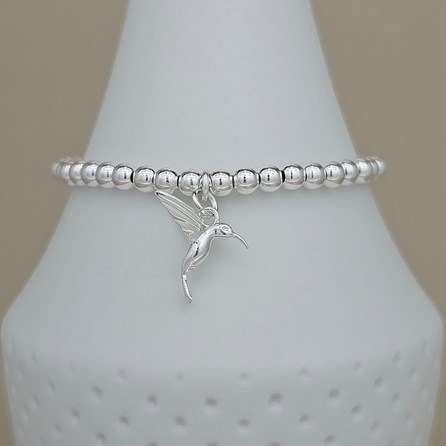 Sterling Silver Humming Bird Charm Bracelet Sterling Silver Humming Bird Charm Bracelet