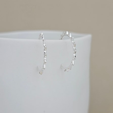 Sterling Silver Sun Hoop Stud Earrings Sterling Silver Sun Hoop Stud Earrings