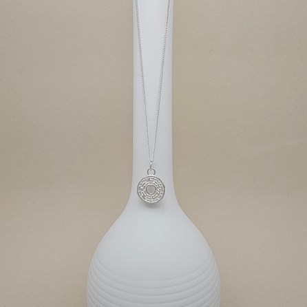 Sterling Silver Tree Slice with Heart Charm Necklace Sterling Silver Tree Slice with Heart Charm Necklace