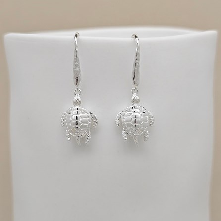 Sterling Silver Turtle Drop Earrings Sterling Silver Turtle Drop Earrings