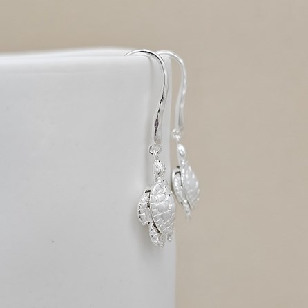 Sterling Silver Turtle Drop Earrings Sterling Silver Turtle Drop Earrings