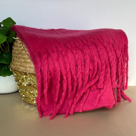Super Soft Chunky Tassel Scarf in Hot Pink Super Soft Chunky Tassel Scarf in Hot Pink