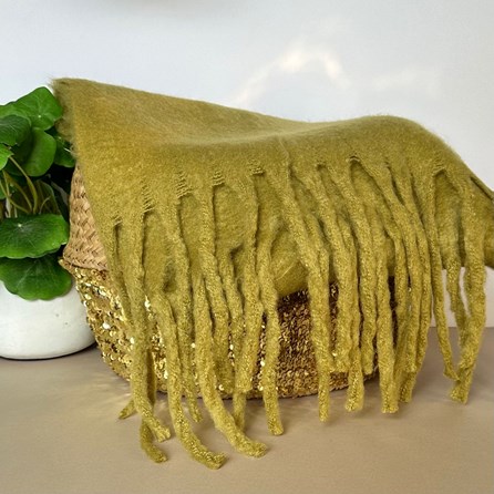 Super Soft Chunky Tassel Scarf in Moss Green Super Soft Chunky Tassel Scarf in Moss Green