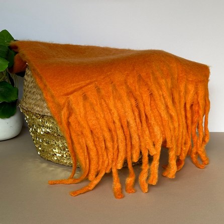 Super Soft Chunky Tassel Scarf in Orange Super Soft Chunky Tassel Scarf in Orange