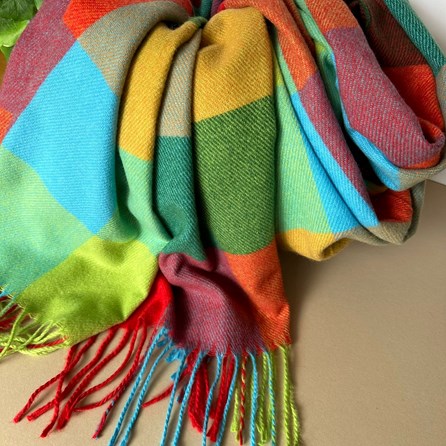 Super Soft Colour Block Scarf in Red & Green Super Soft Colour Block Scarf in Red & Green
