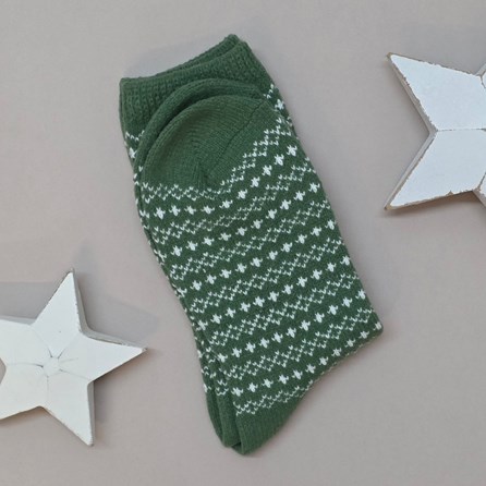 Super Soft Patterned Socks in Green