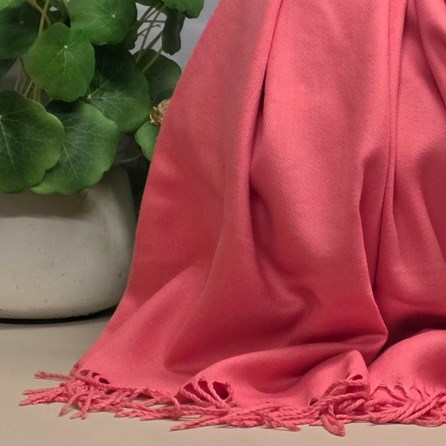 Super Soft Plain Pashmina Style Scarf in Coral Pink Super Soft Plain Pashmina Style Scarf in Coral Pink