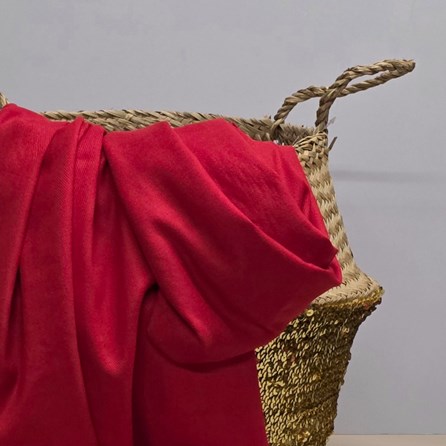 Super Soft Plain Pashmina Style Scarf in Hot Tomato Red