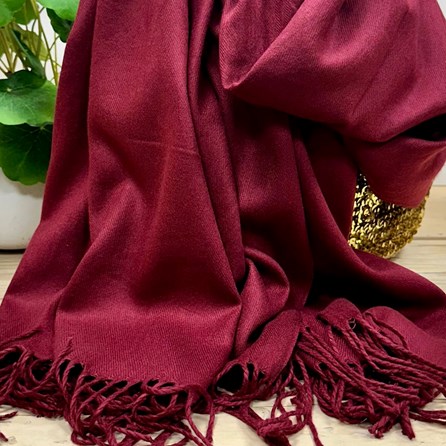 Super Soft Plain Pashmina Style Scarf in Plum Purple