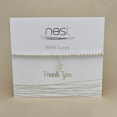 'Thank You' Beaded Charm Bracelet 'Thank You' Beaded Charm Bracelet