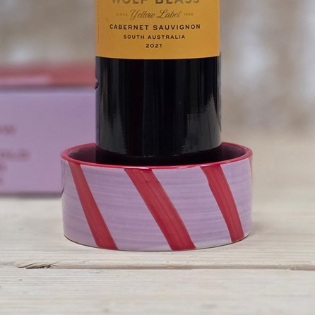 The Izzy Ceramic Wine Coaster - Lilac & Rust