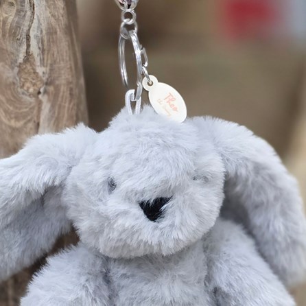 Theo The Plush Grey Bunny Keyring Theo The Plush Grey Bunny Keyring