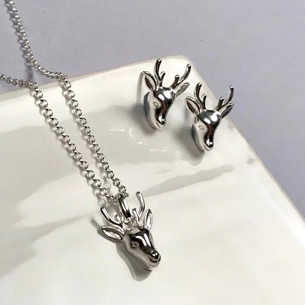 Personalised Solid Silver Stag Necklace Personalised Solid Silver Stag Necklace