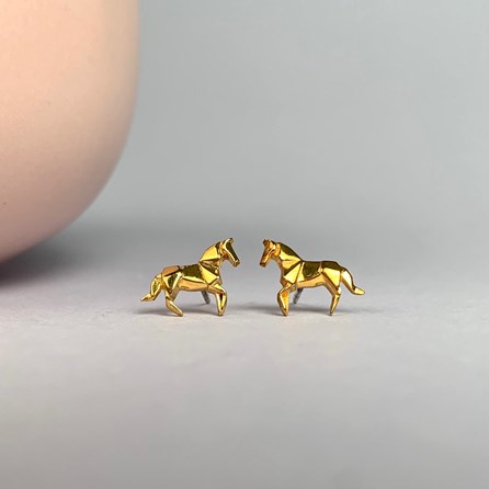 Personalised Gold Plated Origami Horse Necklace Personalised Gold Plated Origami Horse Necklace