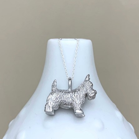 Personalised Silver Scottie Dog Charm Necklace Personalised Silver Scottie Dog Charm Necklace