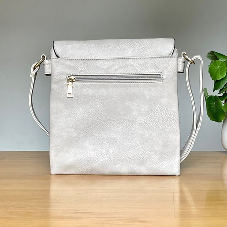 Cross Body Bag With Tassel in Light Grey Cross Body Bag With Tassel in Light Grey