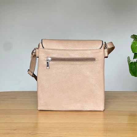 Cross Body Press Stud Bag in Khaki Cross Body Press Stud Bag in Khaki
