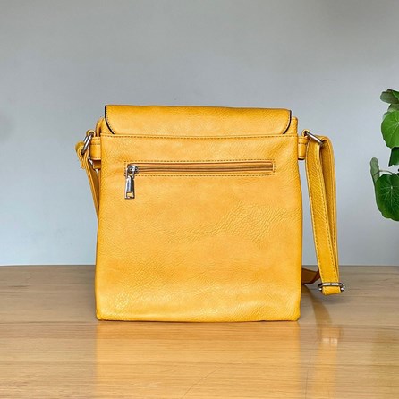 Cross Body Press Stud Bag in Yellow Cross Body Press Stud Bag in Yellow