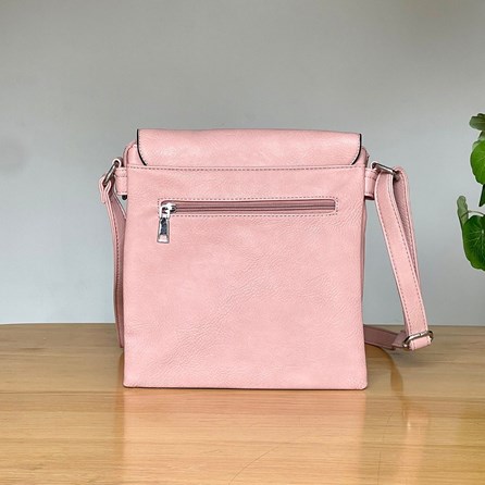 Cross Body Press Stud Bag in Pink Cross Body Press Stud Bag in Pink