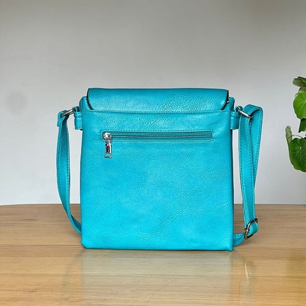 Cross Body Press Stud Bag in Teal Cross Body Press Stud Bag in Teal