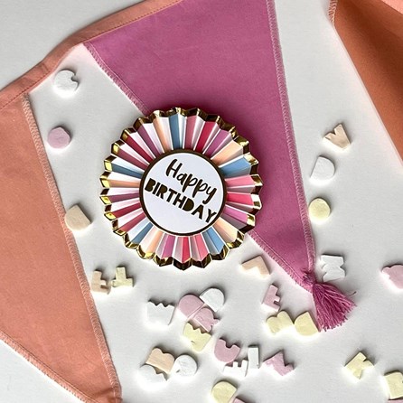 Rose Gold 'Happy Birthday' Badge Rose Gold 'Happy Birthday' Badge