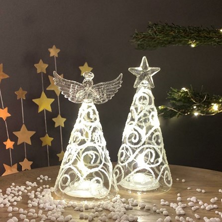Light Up Glass Christmas Tree Hanging Decoration Light Up Glass Christmas Tree Hanging Decoration