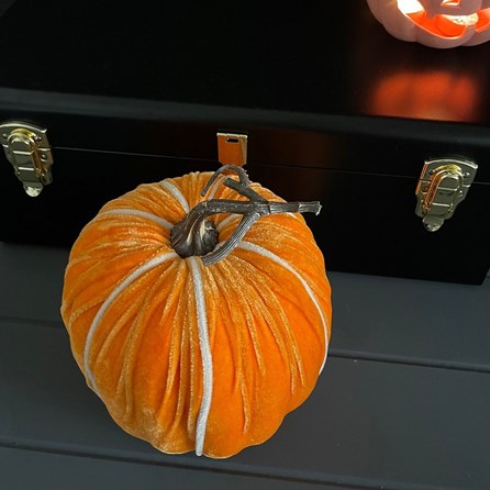 Velvet Orange Pumpkin Decoration Velvet Orange Pumpkin Decoration