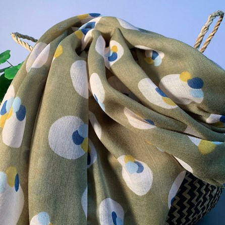 Painted Splodges Scarf In Olive Painted Splodges Scarf In Olive