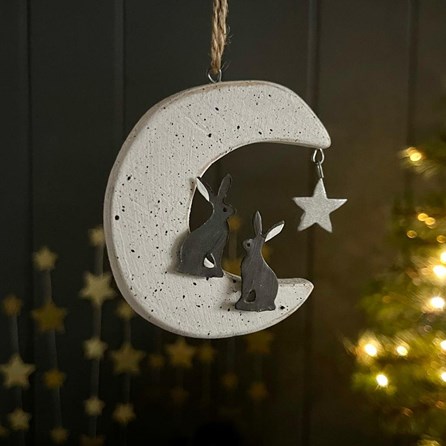 Hares on the Moon Hanging Decoration Hares on the Moon Hanging Decoration