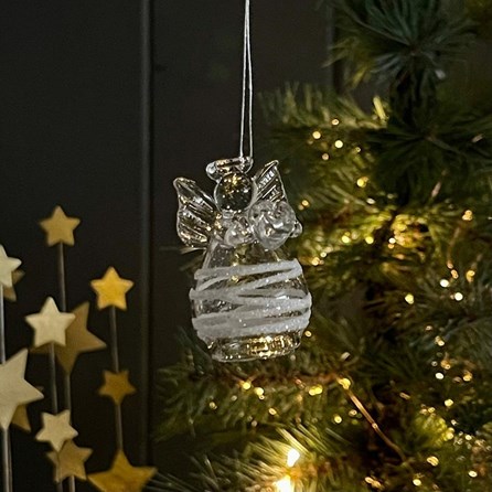 Glass Heart Angel Hanging Decoration Glass Heart Angel Hanging Decoration