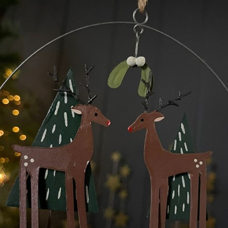 Pair of Deer on Twig Hanging Christmas Decoration Pair of Deer on Twig Hanging Christmas Decoration